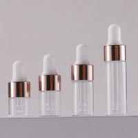 Vente en gros de flacons compte-gouttes en verre transparent de 1 ml, 2 ml, 3 ml, 5 ml, flacon d'échantillon d'huile essentielle pour sérum cosmétique, crème de soin de la peau, essai