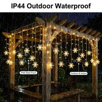Guirlandes lumineuses LED en forme de flocon de neige Yuntu pour intérieur/extérieur, IP44, 3000K blanc chaud, 4x0,6M, éclairage féérique de Noël, mariage, fête
