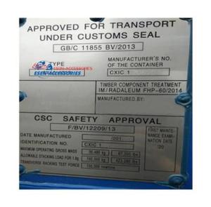 Container Standard ISO Marca ESEN con Logo CSC Durata 25 Anni 0,8m Prodotto in Cina Materiale Acciaio Marcatura Container - Product Image 6