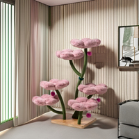 Arbre à chat coloré et grand format avec hamac floral, poteaux en sisal et peluche de qualité supérieure – Mobilier pour chat