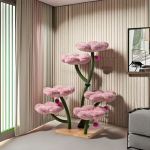 Pohon kucing besar berwarna-warni menara memanjat bunga tempat tidur gantung pohon kucing dengan Premium mewah dan Sisal Post furnitur kucing - Product Image 2