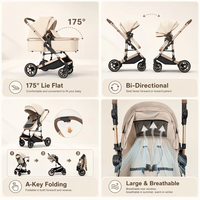 Poussette multifonctionnelle pliable à vue dégagée neuve d'usine 2026, landau de luxe 2 en 1 pour bébé de 0 à 3 ans