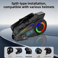 Écouteurs sans fil pour casque K19 avec caméra HD 2K 4MP, système d'intercom bidirectionnel pour la communication en moto