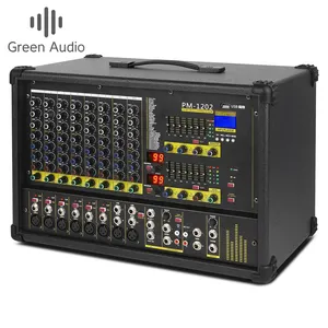 GAX-PM1202 8 Channels Prower Mixer Dj Audio Mixer All-in-one Portable Mixer With Amplifier And Dual Equalization