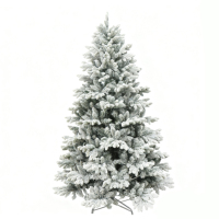 Sapin de Noël en métal PVC de haute qualité, écologique, pliable, debout, blanc, avec des flocons de neige, 5 pieds, pour l'intérieur
