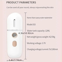 Mini Vaporizador Facial Eléctrico Portátil Inalámbrico de Viaje con Vapor Frío y Purificación de Aire para Hidratación en el Dormitorio