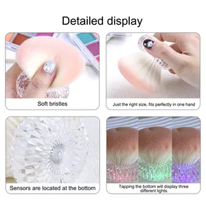 Grand pinceau à poussière pour ongles, doux et délicat pour les mains, n'attire pas la poussière et est facile à nettoyer ; outil de nettoyage des ongles à manche court. - Product Image 5