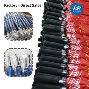 Parapluie de golf automatique robuste et durable de grande taille (62/68/72 pouces) rouge et blanc avec impression de logo sur le sac de golf - Product Image 4