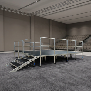 ระบบเวทีอลูมิเนียมสำเร็จรูปสำหรับงานกลางแจ้ง ป้องกันการลื่น พร้อมราวบันได - Product Image 1