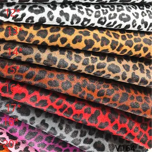 V164 fur texture leopard animal style PVC artificial leather vinyl for bags, handbags, shoes, wallets , craft supplies