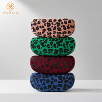 Étui à lunettes en métal imprimé léopard, pochette de rangement rigide pour lunettes de soleil, accessoire de mode