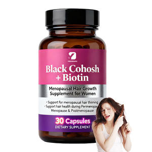 Complément alimentaire OEM Black Cohosh Biotine pour la santé capillaire pendant la péri-ménopause, la ménopause et la post-ménopause - Product Image 1