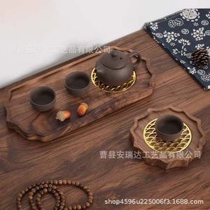 Wooden Sunflower <b>Tea</b> <b>Tray</b> Black Walnut Irregular Shape Heat Resistant For Kung Fu <b>Tea</b> Ceremony Home Use - Product Image 1