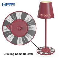 Moderne Hohle Lampenschirm-Tischlampe mit Roulette-Design, Touch-Schalter, PC RGB, Wiederaufladbare Batterie, Barbeleuchtung, Glücksspielrad-Basis
