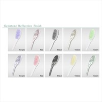 Brosse démêlante massante TONG FONG pour tous types de cheveux, avec embouts en gemmes et pointes brûlées, manche en plastique, peigne en nylon, prévient la casse des cheveux