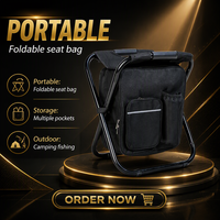 Chaise pliante portable, fauteuil d'extérieur, tabouret de plage, pêche ou pique-nique, avec sac de refroidissement