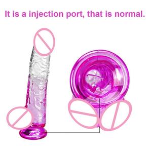 Masturbateur féminin artificiel Macaron Gradient Slim Dildo <span class=keywords><strong>Ventouse</strong></span> <span class=keywords><strong>Pas</strong></span> <span class=keywords><strong>cher</strong></span> Cristal Transparent Gelée Fisting Dildo 24cm 10 pouces - Product Image 5