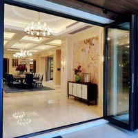 Puertas Plegables de Aluminio de Alta Calidad AS2047 para Patio, 96X96 Pulgadas, Negras, con Vidrio de Seguridad