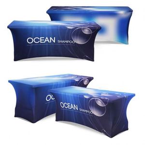 Nappe personnalisée de 6 pieds avec logo imprimé, housse de table pliante ajustée pour stand d'exposition, publicité événementielle - Product Image 1
