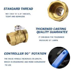 Высококачественный 1/<span class=keywords><strong>2</strong></span> латунный JD-4099 шаровой клапан, Прямая продажа с фабрики, ручная домашняя сантехническая система с мужской резьбой, OEM, настраиваемая вода - Product Image 3