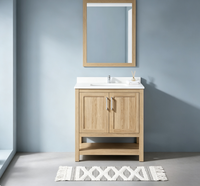 Meuble de salle de bain moderne sur mesure en mélaminé, ensemble de meubles de salle de bain avec vasque et deux portes, vente en gros