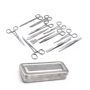 Juego de 13 Instrumentos Quirúrgicos Básicos de Regal Three LLC con Caja, Pinzas y Tijeras de Acero Inoxidable - Product Image 1