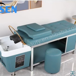 เตียงสระผมสำหรับร้านเสริมสวย ยี่ห้อ Kisen จากโรงงานจีน รับผลิตแบบ OEM/ODM พร้อมระบบน้ำหมุนเวียนและอบไอน้ำ - Product Image 5