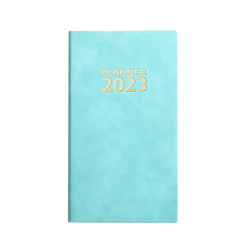 Planner 2023 A6 Notebook 365 Days Planner Business English Agenda PU Leather Soft Cover Diary
