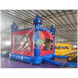 Château gonflable bleu vif et <span class=keywords><strong>rouge</strong></span> avec toboggan - Château de saut sécurisé pour enfants, équipement de jeu pour fêtes en plein air - Product Image 2