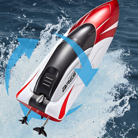 Rc Bateau Électrique Radiocommande Haute Vitesse 15 KM/H 100m Mini Rc Racing Bateau Sous-Marin Télécommande Jouets avec Lumières