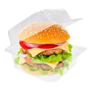 Confezione trasparente blister box hamburger imballaggio plastica sushi panificio scatola hamburger da asporto