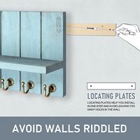 Porte-clés mural personnalisé - Porte-clés modernes pour la décoration murale du salon et organisateur de courrier avec étagère pour les essentiels de l'appartement