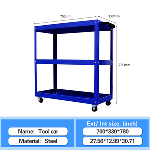 LEADLOONG Carro de herramientas rodantes de <span class=keywords><strong>3</strong></span> niveles Carro de servicio industrial Carro de utilidad de acero resistente Diseño de organizador de herramientas para garaje - Product Image 3