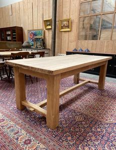 Table à manger rustique Antique en bois, sculpté, pin vietnamien, chêne, d'acacia, set de table - Product Image 2