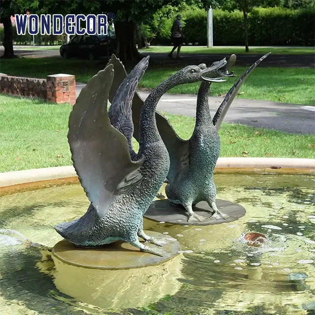 Ondecor-escultura de cisne inflable de latón personalizada, decoración de Awn Park