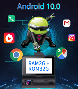 Caméra de tableau de bord 4G LTE SIM cachée à double objectif FHD 1080P GPS <span class=keywords><strong>enregistrement</strong></span> vidéo avant CMSV6 Android 10.0 OS 3.0 ''écran mode stationnement - Product Image 2