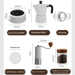 Ensemble de café avec cafetière moka et grains de café - Cadeaux de naissance, de déménagement, de maison, <span class=keywords><strong>souvenirs</strong></span> de réunions annuelles d'entreprise - Product Image 3
