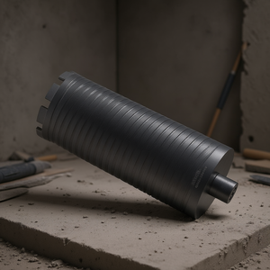 Foret diamanté pour maçonnerie et béton, utilisation humide ou sèche, 4,25 po, profondeur 9,5 po, filetage interne 5/8-11, avec pointe pilote soudée au laser - Product Image 2