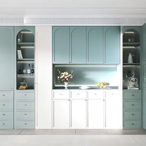 Armario lateral de comedor Simple moderno, armario de pared doméstico de Material de madera y vidrio para almacenamiento de alimentos para sala de estar - Product Image 2