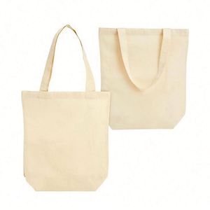Sac fourre-tout en toile de coton beige pour femmes, idéal pour le shopping, les cadeaux, l'école, la plage, recyclable, en vrac, artisanat DIY - Product Image 1