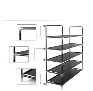 A buon mercato incredibile esterna impermeabile portatile di immagazzinaggio facile da montare in metallo di plastica 3-tier utility scarpa armadio rack