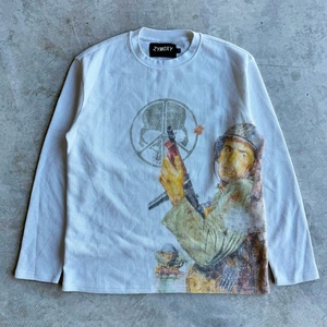 Custom Fashion DTG Print Graphic <b>Waffle</b> Thermal Long Sleeved <b>Shirt</b> for Men High Quality <b>Waffle</b> Knit Long Sleeve - Product Image 1