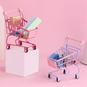 Creative Children's Mini Simulation Supermarket Shopping Cart Small Cart Girl's Home Toy Puzzle Model Storage Cart