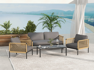 طقم أريكة خارجية عصرية للفنادق الفاخرة، أريكة حدائق للفلل، أثاث خارجي للشرفات، مبيعات ساخنة - Product Image 2