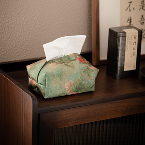 Boîte à mouchoirs en tissu de style chinois, design brocart Song, sac de rangement traditionnel pour la décoration de la maison, en polyester, utilisation pratique - Product Image 4