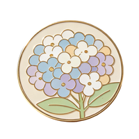 Badge en métal émaillé dur plaqué or, design personnalisé, motif de dessin animé mignon, motif floral élégant, épingles de revers personnalisées, épingles pour chapeau