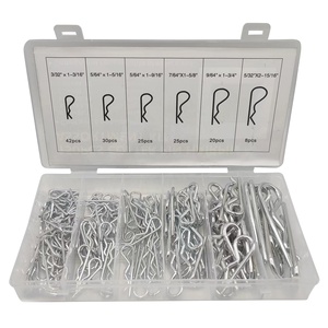 ZM 0685 150 Uds <span class=keywords><strong>Hitch</strong></span> R Pin Clip surtido Kit herramienta acero R tipo resorte Chaveta Pin forma de onda Clip dividido abrazadera pelo Tractor Pin - Product Image 1