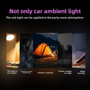 مصغرة عالمية USB LED سيليكون للسيارة الداخلية ضوء القراءة المحيطة 4 ألوان زينة الملحقات الإضاءة - Product Image 3