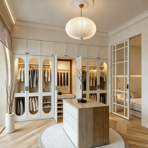 Armoire en bois moderne blanche personnalisable et verrouillable avec de nombreux tiroirs pour chambre, salle de sport, atelier, rangement contemporain pour la maison - Product Image 1