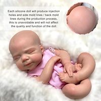 Poupée Bébé Silicone 13 Pouces Corps Entier Fille Réaliste Reborn Peinte à la Main Nouveau-né Endormi Tout-petits CE 900g